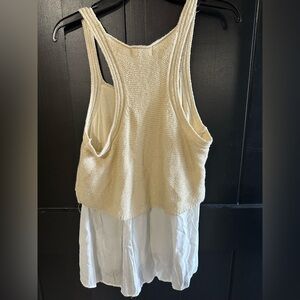 Women's Cream and White Layered Top
